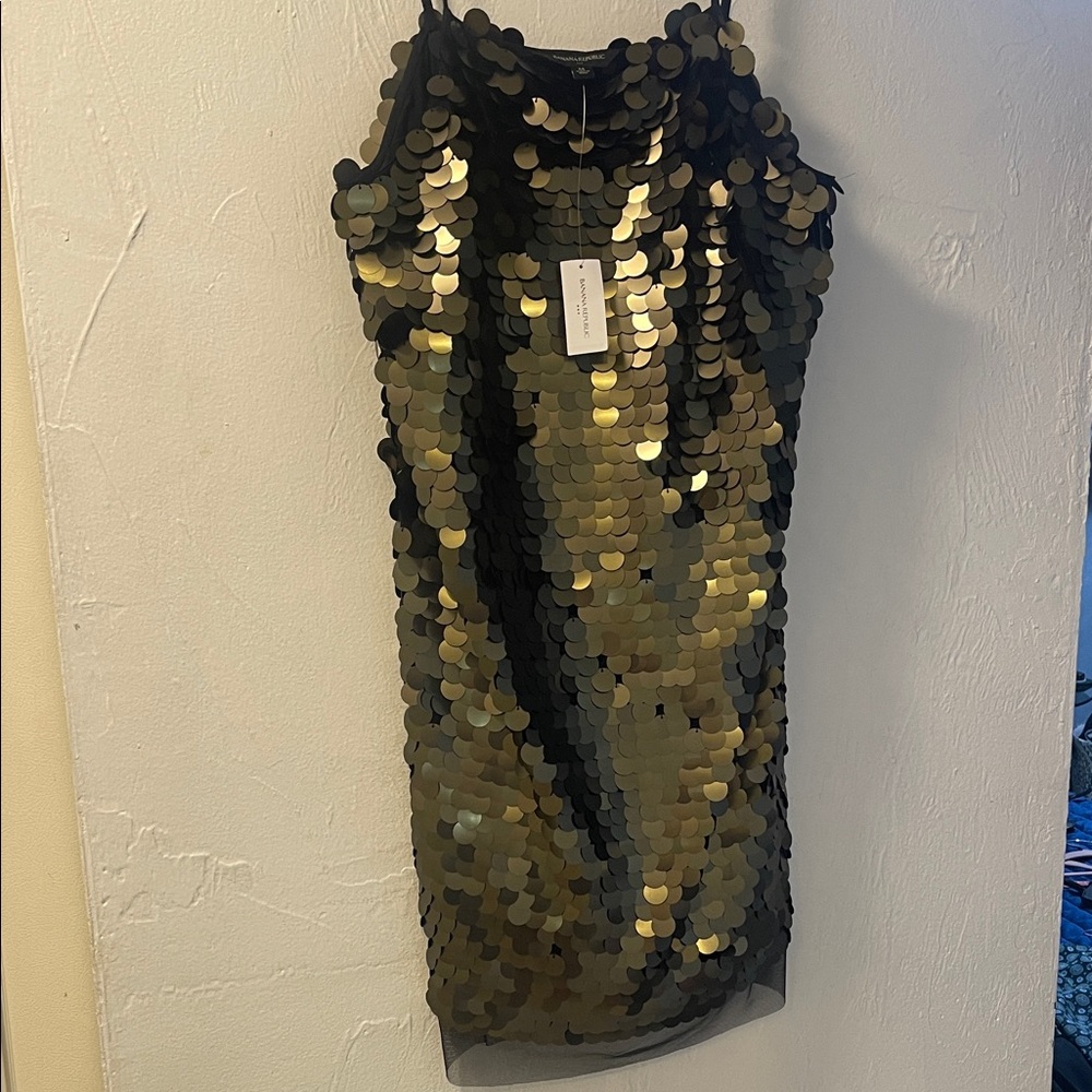 Banana Republic Black and Gold dress
